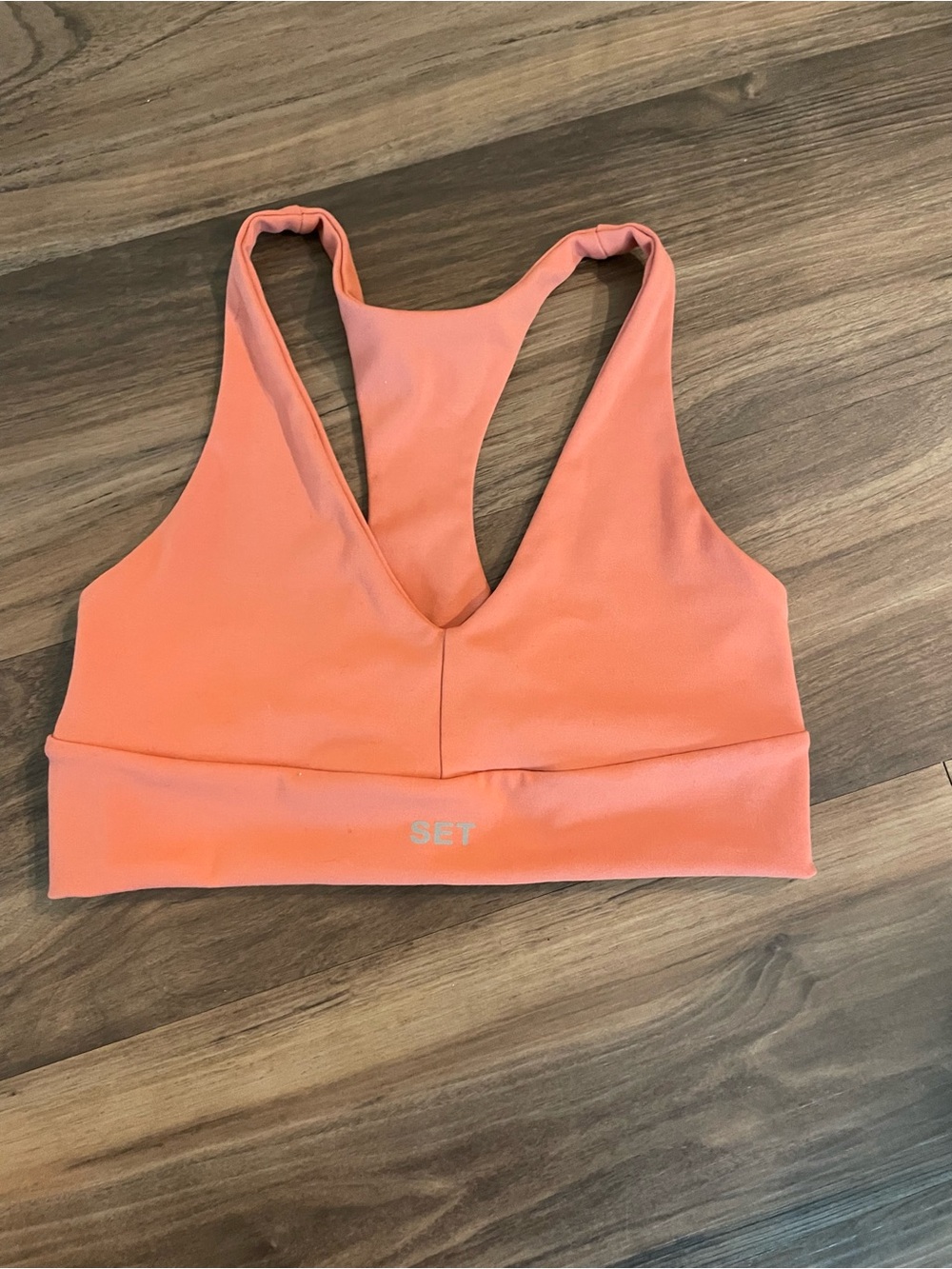 SET Active Coral Orange Racerback Sports Bra
